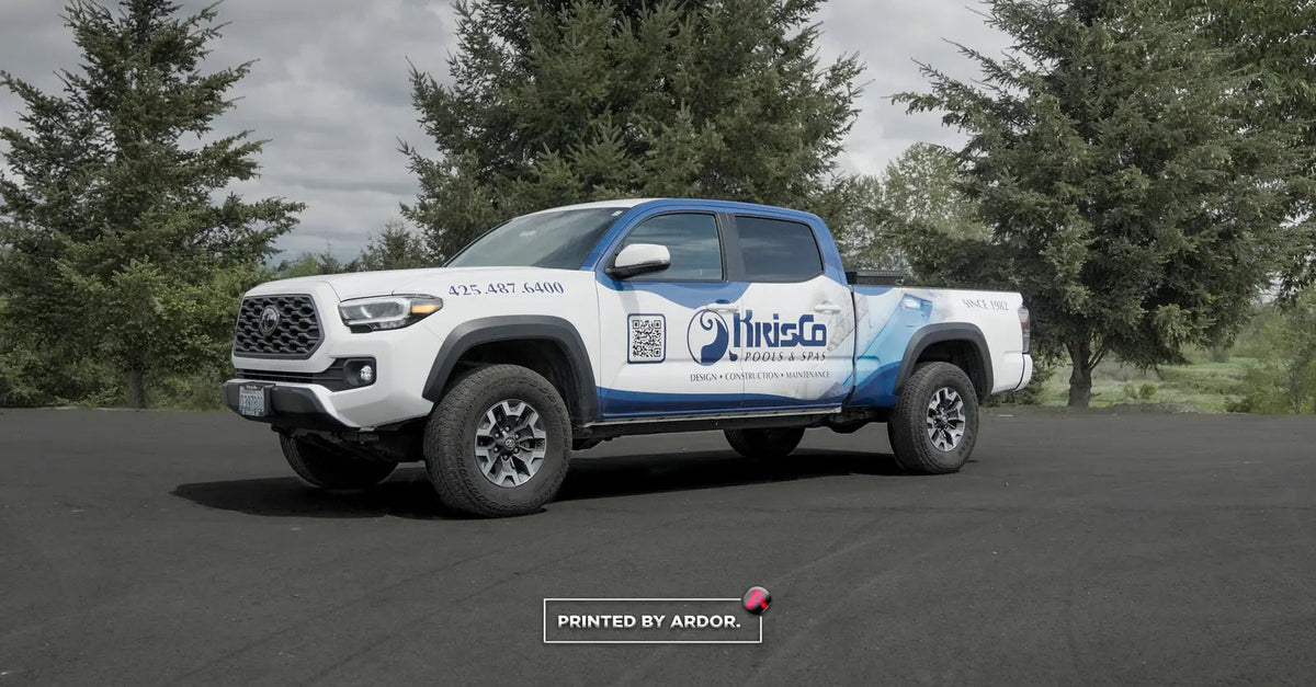 Pickup truck graphics printed by Ardor Printing